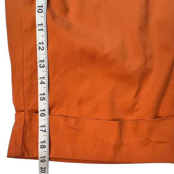 Venezia by Lane Bryant Capris 24 Orange Cuffed Hem Belt Looped Cropped Pants - Picture 6 of 10